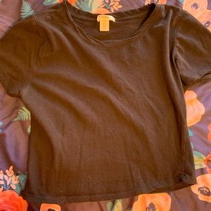 2 black crop tops